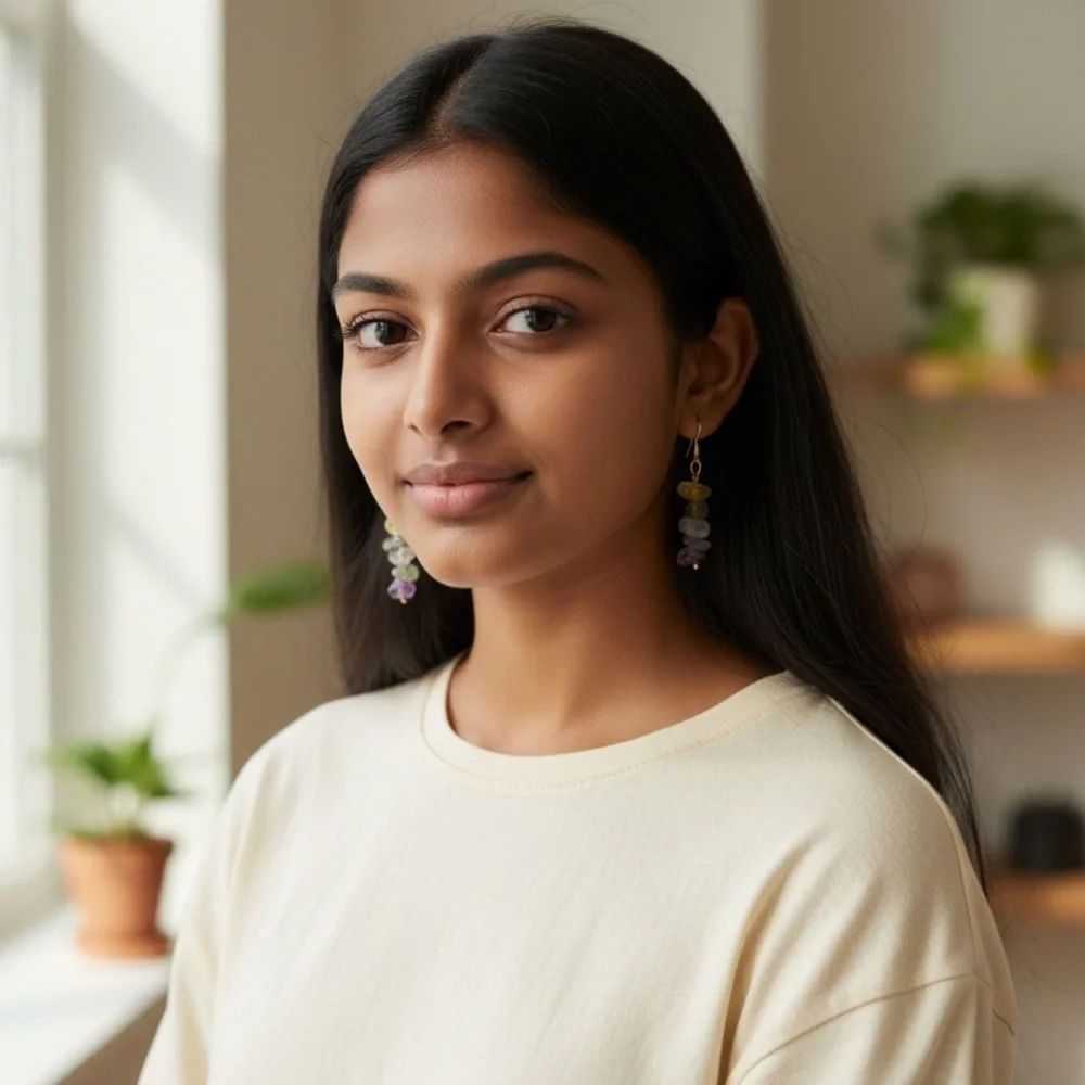 🆕 2 Pairs KIDS Gemstone Earrings-Small - Picture 2 of 4